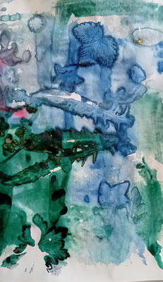 Sonnendruck mit Enkel (Blau)